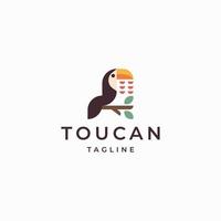 Toucan bird logo icon design template flat vector illustration
