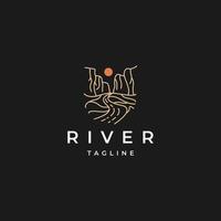 Ilustración de vector plano de plantilla de diseño de icono de logotipo de río