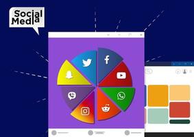 Social Media Template Design. UI Social Media Design vector