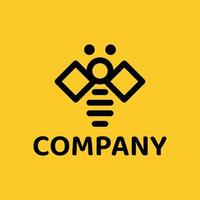simple bee vector logo design