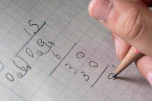 Kid Hands Studying Math photo