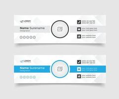 Minimalist email signature design or email footer and creative social media cover vector template free download