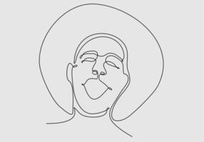 continuous line of hat man vector illustration