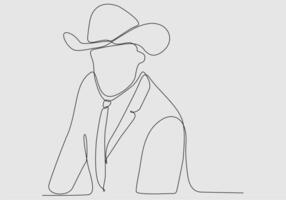 línea continua de sombrero hombre ilustración vectorial vector