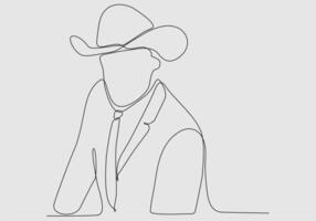 continuous line of hat man vector illustration