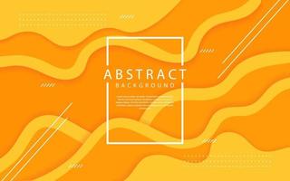 Abstract 3D orange geometric background overlap layer on bright space with dynamic waves effect decoration. Template element liquid style concept for flyer, banner, poster, cover, or landing page vector