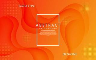 3D orange geometric abstract background overlap layer on bright space with dynamic fluid waves effect style decoration. Template element liquid concept for flyer, banner, cover, or landing page vector