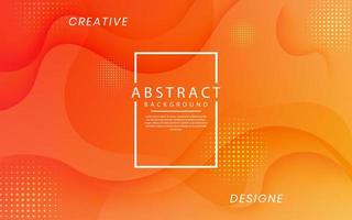 3D orange geometric abstract background overlap layer on bright space with dynamic fluid waves effect style decoration. Template element liquid concept for flyer, banner, cover, or landing page vector