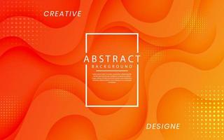 3D orange geometric abstract background overlap layer on bright space with dynamic fluid waves effect style decoration. Template element liquid concept for flyer, banner, cover, or landing page vector