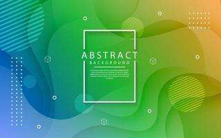 Capa de superposición de fondo abstracto geométrico verde azul 3d en un espacio brillante con decoración de estilo de efecto de ondas fluidas dinámicas. concepto líquido de elemento de plantilla para volante, banner, portada o página de destino vector