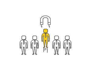 Concept of human resource selection process. Best talent picked by management. Vector illustration design.