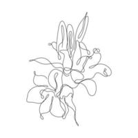 Abstract Flower Lily one line art drawing singulart aesthetic minimalist vector Isolated white background, Perfect for print, wall decor, phone case, shirt, sticker, pillow, acrylic, border, wallpaper