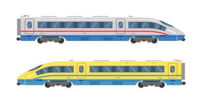 tren de alta velocidad o expreso de pasajeros en dos colores. ilustración vectorial aislado sobre fondo blanco. vector