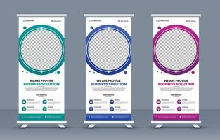 Corporate Rollup banner stand template or modern portable stands business rollup banner layout vector