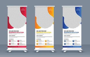 Roll up banner stand template design or modern portable stands rollup banner layout Corporate rollup banner vector