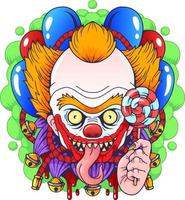 scary monster clown vector