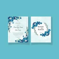 Beautiful Floral Wedding Invitation Card vector