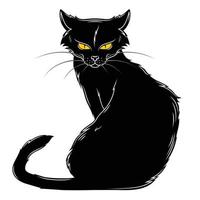 diseño de vector de gato negro