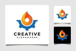 Fire Gear Logo Template Design Inspiration vector