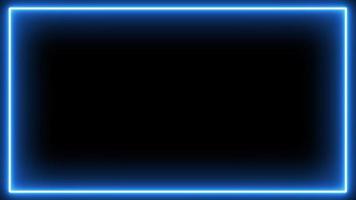 Neon effect rectangle frame Loop background 4K video