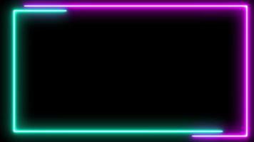 Neon effect rectangle frame Loop background 4K video