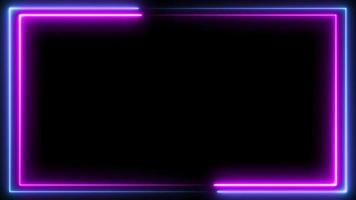 Neon effect rectangle frame Loop background 4K video