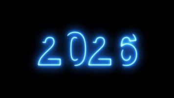 video animation, abstract neon light with the numbers, represents the new year.