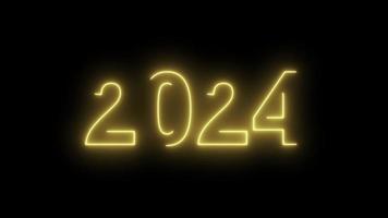 video animation, abstract neon light with the numbers, represents the new year.