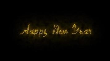 Happy new year text animated with sparkles effect. video