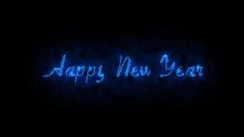 Happy new year text animated with sparkles effect. video