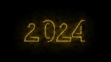 animação de vídeo, luz neon abstrata com os números, representa o ano novo.