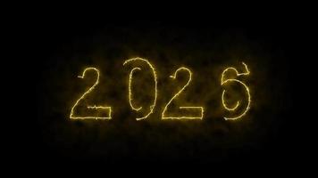 animação de vídeo, luz neon abstrata com os números, representa o ano novo.