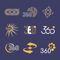 Modern Logo Set for 360 Technology vector