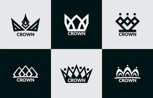 Set Bundle of Crown Logo Set vector