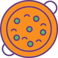 Paella Line Filled Two Color vector