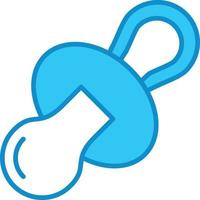 Pacifier Line Filled Blue vector