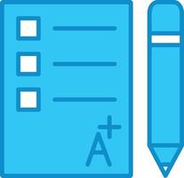 Exam Line Filled Blue vector