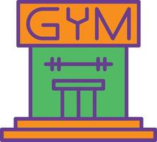 línea de gimnasio llena de dos colores vector