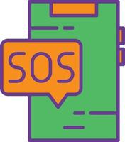 Sos Line Filled Two Color vector