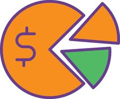 Pie Chart Line Filled Two Color vector