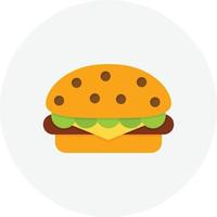 círculo plano de hamburguesa vector