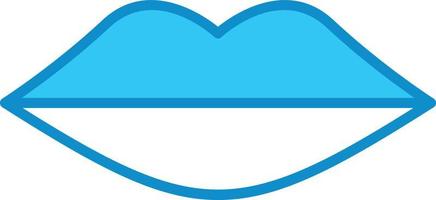 Lips Line Filled Blue vector
