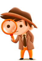 Cute children character detective png