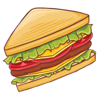 sándwich de comida rápida ilustración png