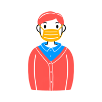 hombre con mascarilla png