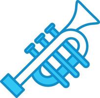 Trumpets Line Filled Blue vector