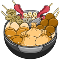 ilustração de comida japonesa oden png
