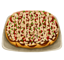 illustration de nourriture japonaise okonomiyaki png