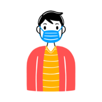 Man wearing a face mask png