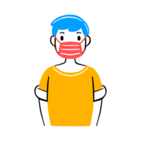 hombre con mascarilla png